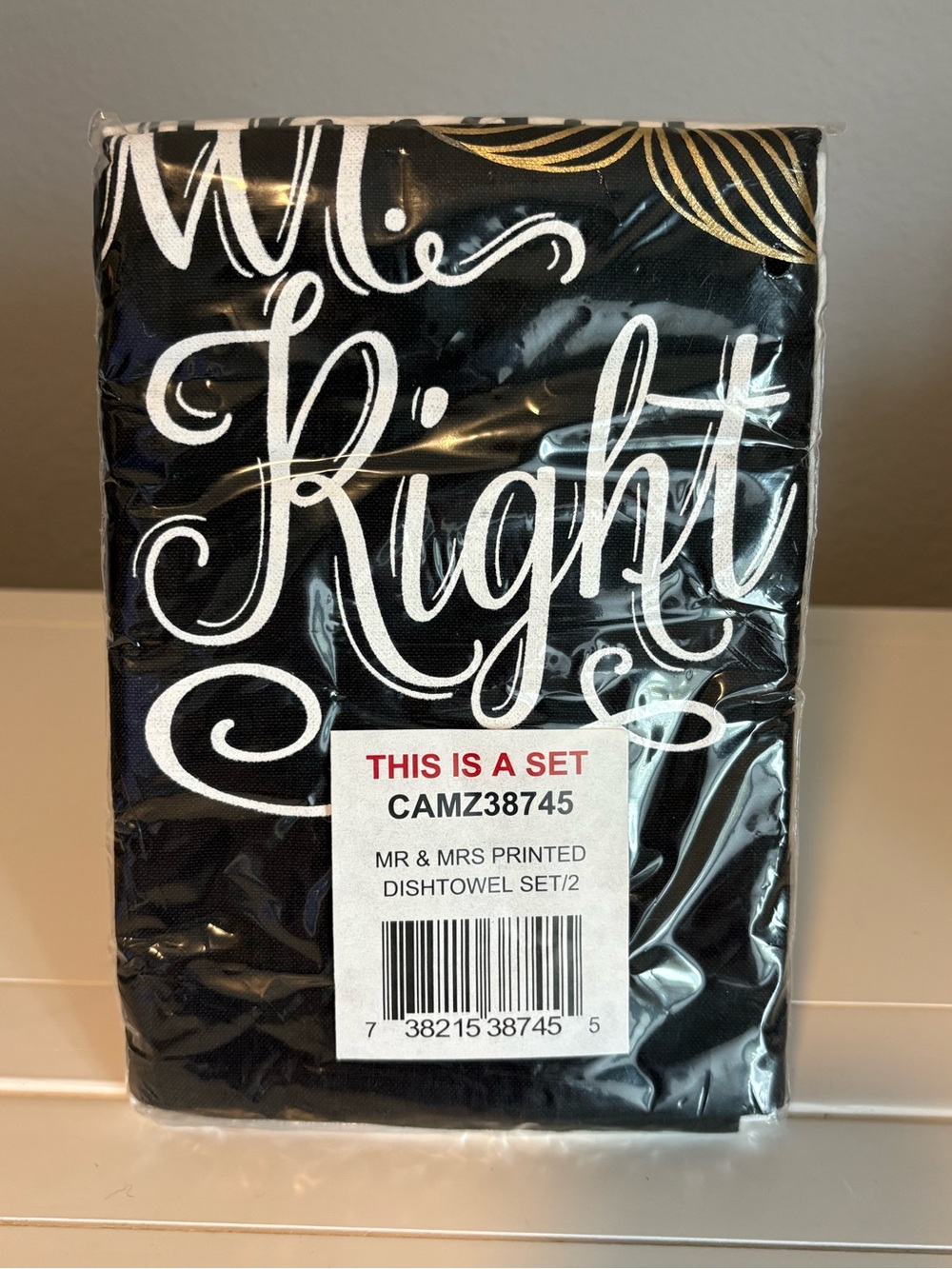 "Mr & Mrs. Right " Dishtowel Set